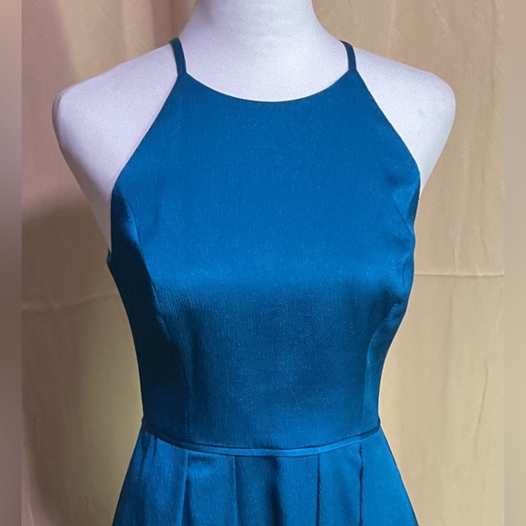 Aidan Mattox Peacock Blue Dress - Picture 2 of 12